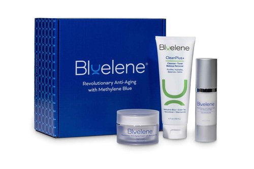 Bluelene CleanPlus+ Face Cleanser/Toner/Makeup Remover with Super Antioxidant Methylene Blue, Niacinamide, and MicroSilver. Gentle, Aloe Vera-Based Formula. Suitable for Sensitive Skin