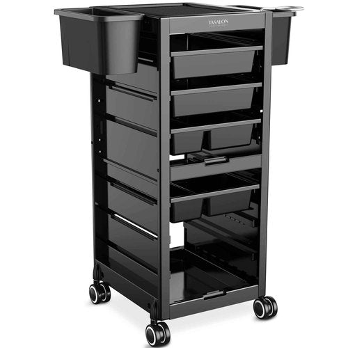 Tasalon Professional Salon Trolley Cart, Station with 4 Drawers & 2 Storage Baskets, Multipurpose Salon Station Cart