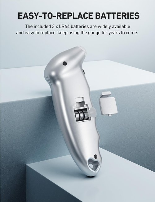 AstroAI Tire Pressure Gauge Digital 0-150PSI (Accurate in 0.1 Increments), 4 Settings Stocking Stuffers for Car Truck Bicycle with Backlight LCD and Presta Valve Adaptor, Sliver