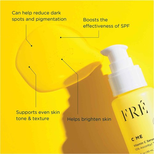 Vitamin C Serum for Face,C ME by FRE Skincare,Anti Aging Brightening for All Skin Types - 10% Vitamin C Serum Vegan with Argan Oil - Helps Even Skin Tone, Brightens Face & Reduces Wrinkles