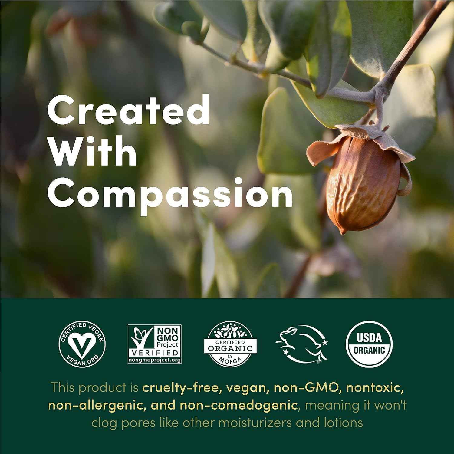 HobaCare Bulk Organic Jojoba Oil - Natural 100% Pure Hexane Free Unrefined Carrier Oil for Skincare, Beard, Hair, Face, Scalp Massage, Bath, Facial - Long Shelf Life (64 oz Half Gallon)