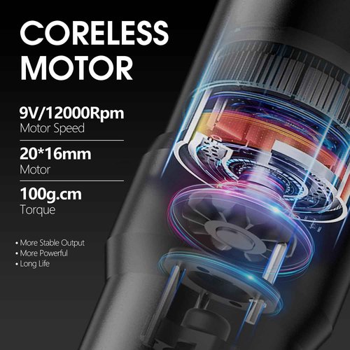 Wireless Tattoo Machine - Rotary Tattoo Cartridge Pen Custom Coreless Motor 2400mAh Power Supply Digital LED Display Professional for Tattoo Artist