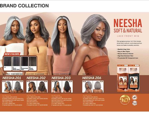 Outre Lace Front Wig - Neesha Soft & Natural - Neesha 202 (FF MISTY SMOKE GRAY)
