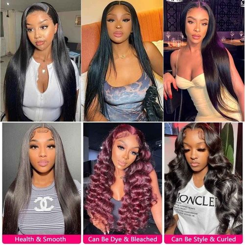 Natural Black Straight Human Hair Bundles 3 Bundles Straight Hair Brazilian Virgin Human Hair Extensions Unprocessed Hair Bundles for Women 24 26 28 Inch
