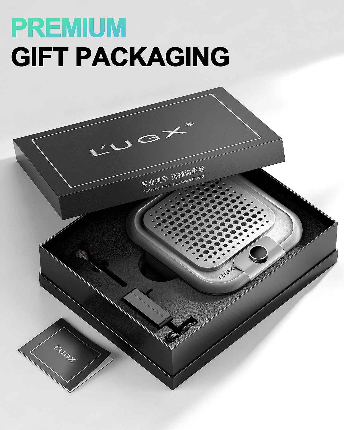 L'UGX Professional Nail Dust Collector with White Gel Nail Polish 15ml