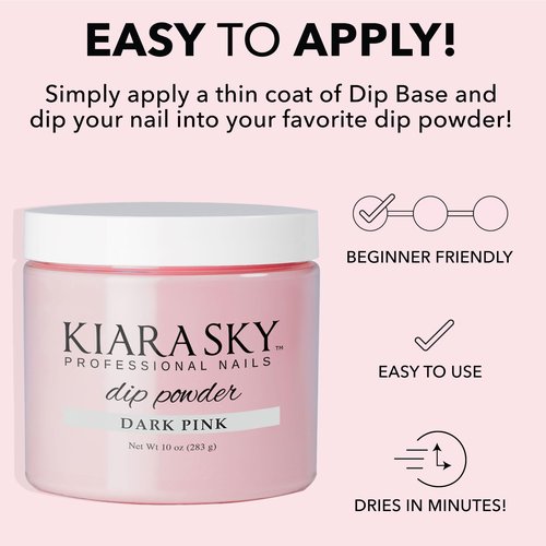 Kiara Sky Dip Powder Essentials 10 oz Refill, Dark Pink