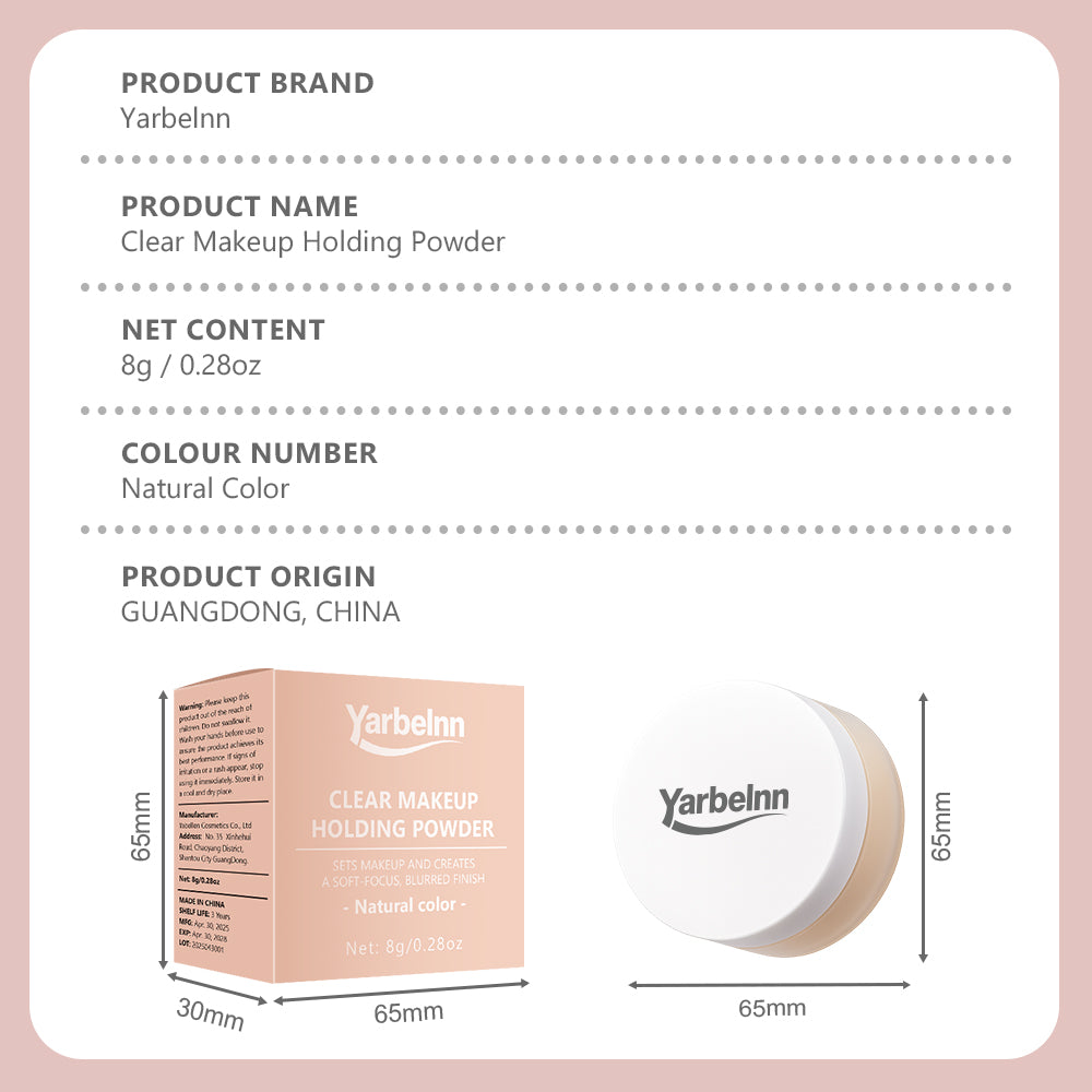 Long-Lasting Matte Concealer Setting Powder with Highlighter - Waterproof Oil Control Face Powder, 8g