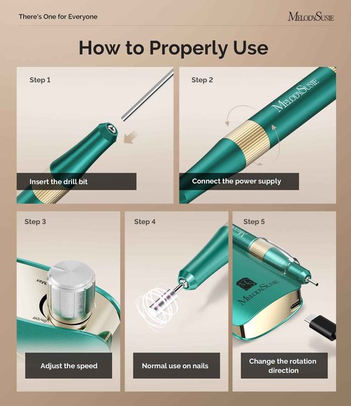 MelodySusie Professional 35000 RPM SM200F Nail Drill with Nail Drill Machine Holder