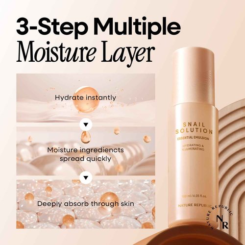Nature Republic Snail Mucin Toner Emulsion Cream Set - Korean Skincare, Hydrating with Niacinamide, Face Moisturizer, Moisturizing Skin Care, Glow, Mucus