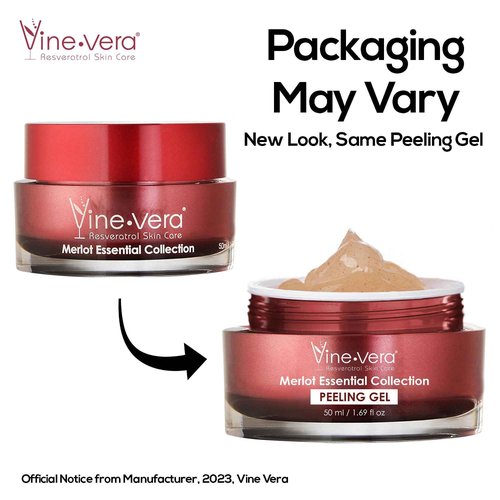 Vine Vera Merlot Day Cream and Peeling Gel Set - Contains Resveratrol - Anti Aging Skin Care