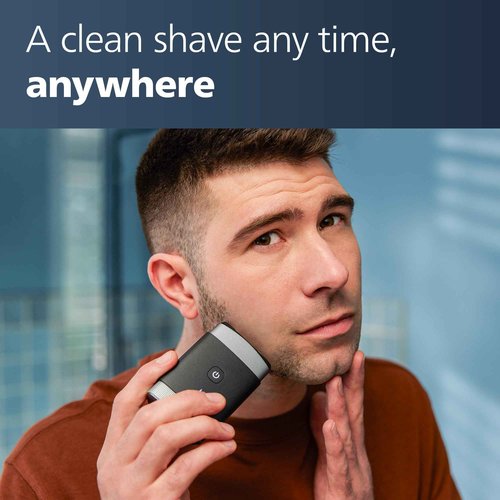 Philips Norelco Portable Shaver, On-The-Go Wet and Dry Electric Shaver, ComfortCut Blade System, 3D Floating Heads, Compact Design, Powerful Battery, Model PQ888/81