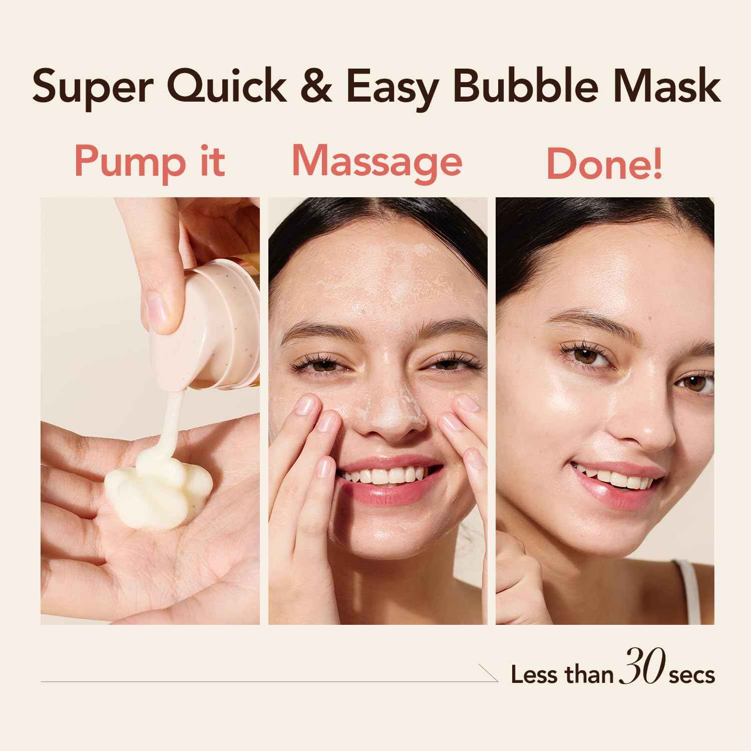 MENOKIN Korean Face Mask 5 sets [30 seconds Quick Bubble Mask] (Collagen, Brightening, Moisturizing, Soothing, Recovery),Hydration Improvement, Moisturizing, Easy-to Use,Glass Skin, 3.21 fl.oz