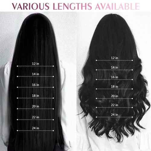 Fimislosion Real Hair Extensions Clip in Human Hair, Seamless Clip in Hair Extensions Real Human Hair, 20 Inch Clip ins extensions for women, Natural Black 120G 7Pcs