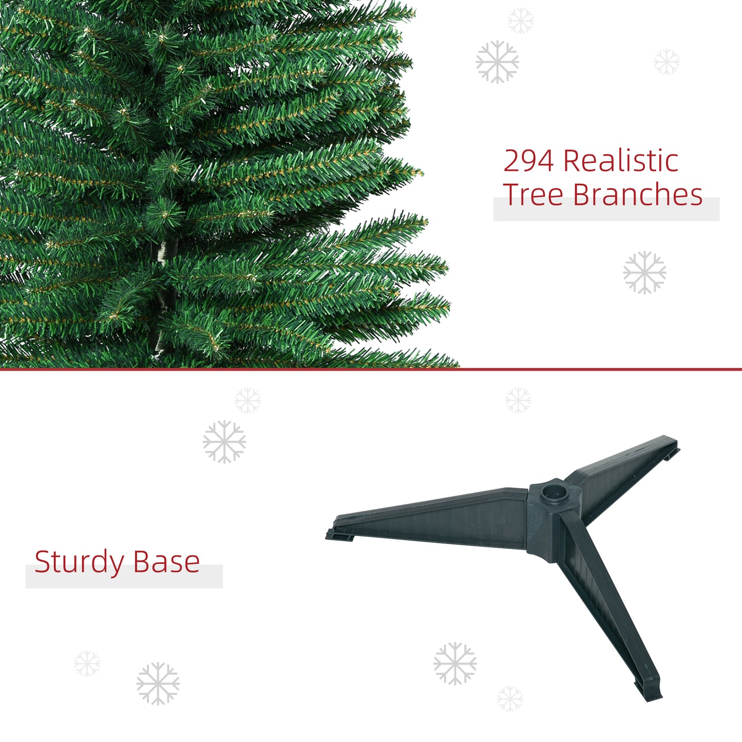 5ft Slim Artificial Christmas Tree with 294 Branch Tips - Green