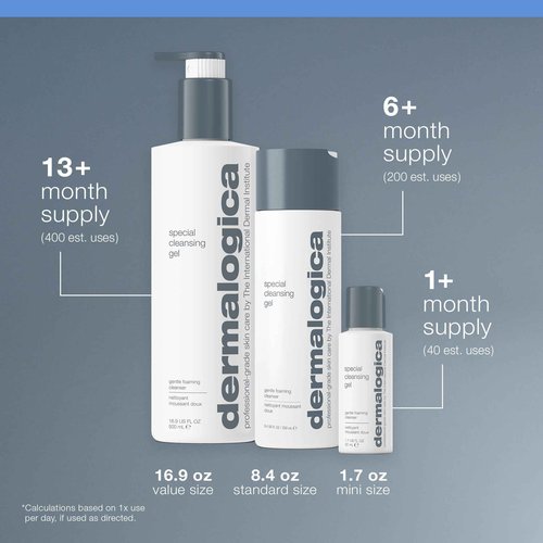 Dermalogica Special Cleansing Gel Gentle-Foaming Face Wash for Women and Men - Leaves Skin Feeling Smooth And Clean, 16.9 Fl Oz