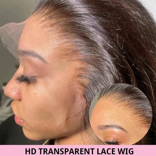 Erqq 13x6 Lace Front Wigs Human Hair Body Wave 24 inch HD Lace Frontal Wigs for Women Brazilian Human Hair Wigs Pre Plucked Bleached Knots 180 Density Natural Color