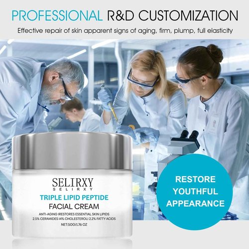 Triple Lipid Peptide Face Cream, Firming & Hydrating Moisturizer for Mature Skin, Supports Skin Barrier, Smooths Wrinkles & Improves Elasticity