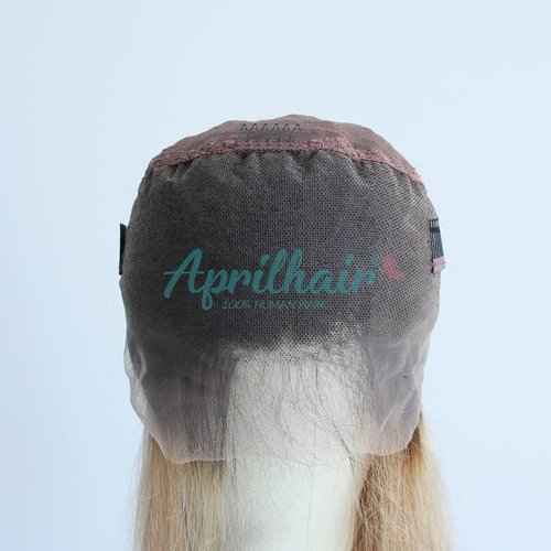 Aprilhair Pre-plucked Ombre #1B/27 Honey Blonde 360 Lace Frontal Wigs Body Wave Glueless 150% Density Brazilian Virgin Human Hair (10 INCH, Body Wave)
