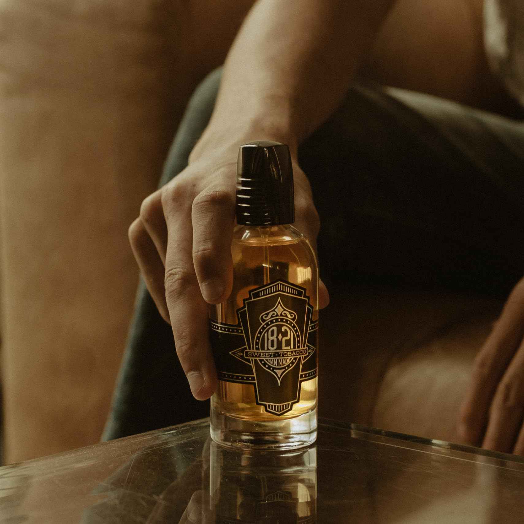 18.21 Man Made Men’s Cologne, Sweet Tobacco Fragrance, 3.4 Fl. Oz - Long-Lasting Eau De Parfum for Men, Sweet Scent with Woodsy Undertones - Eau De Toilette with Masculine Aromatics