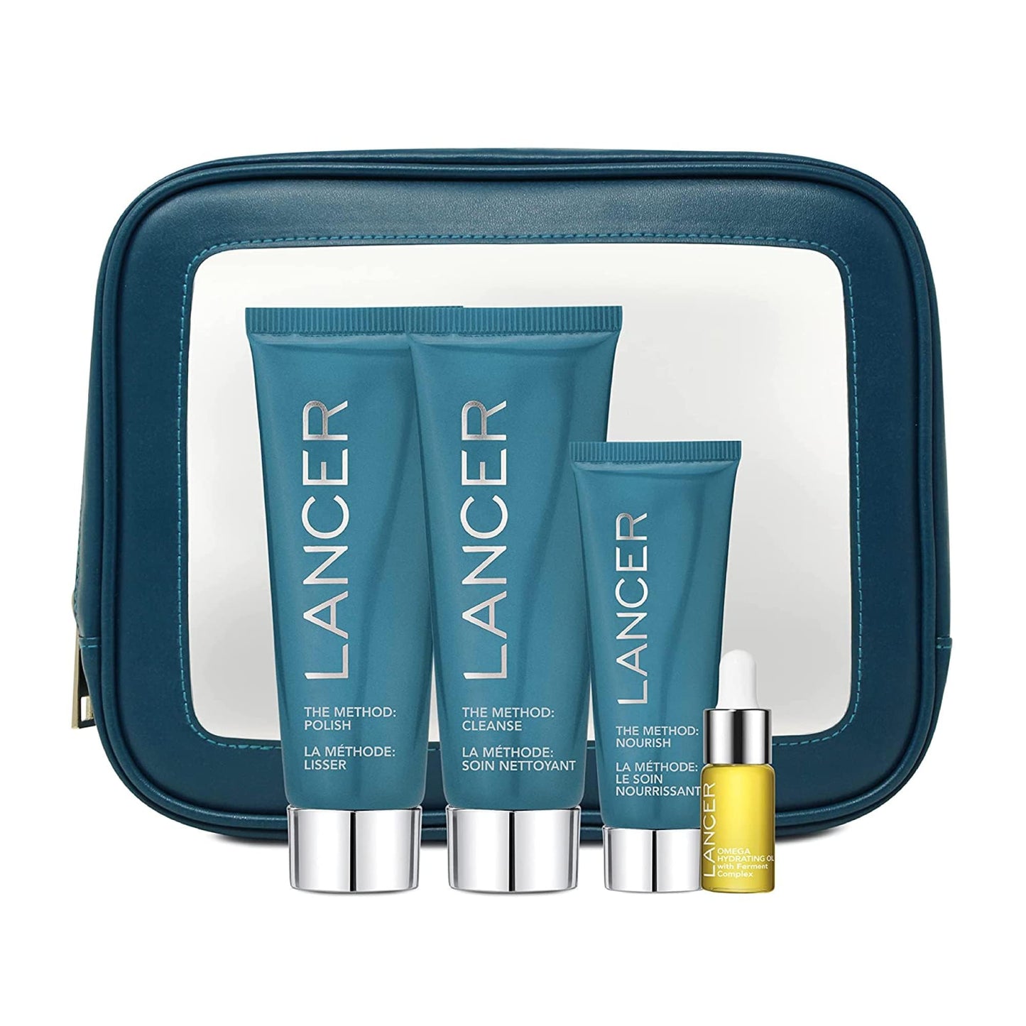 Lancer Skincare The Method Intro Kit, 3-Step Anti-Aging Facial Exfoliator, Cleanser, and Moisturizer Kit for Glowing Skin, Reveals Healthy-Looking Glowing Skin