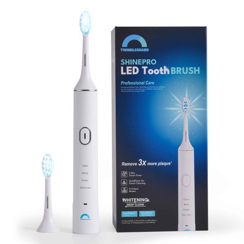TWINKLEGUARD Shine Pro LED Electric Toothbrush - Advanced Whitening, Teeth Polishing & Gum Health Care