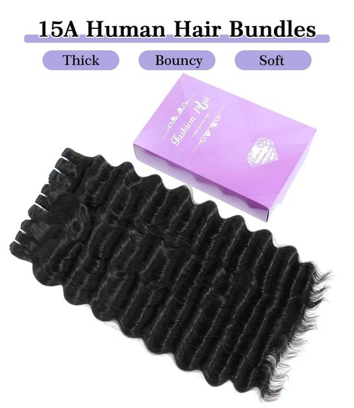 FASHION PLUS Raw Human Hair Bundles Loose Wave 22 Inch Loose Deep Wave Bundles Human Hair Real Raw Hair Thick and Soft, Triple Lifespan 1 Bundle