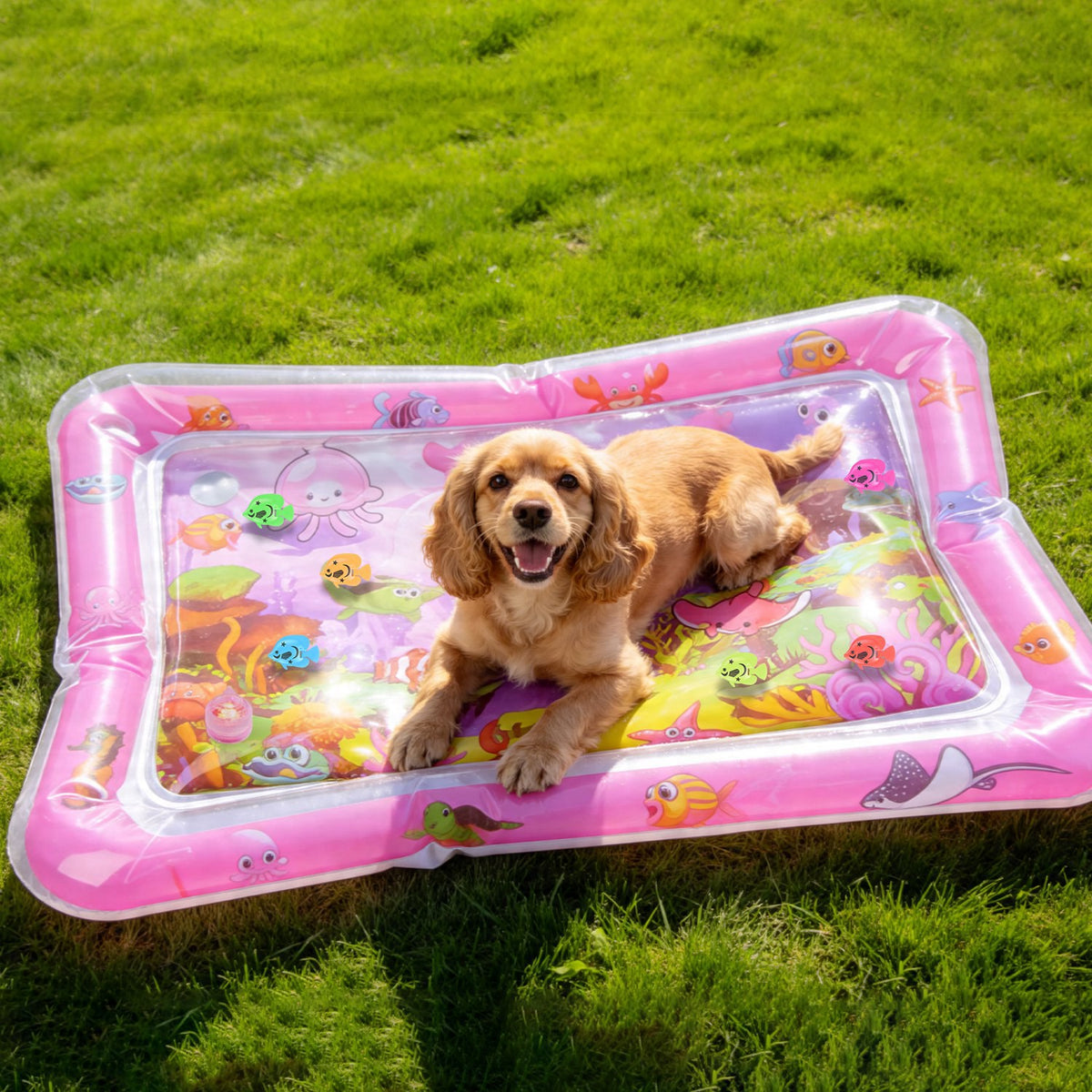 Interactive Cat Water Mat with Floating Fish & LED Light - Pet Enrichment