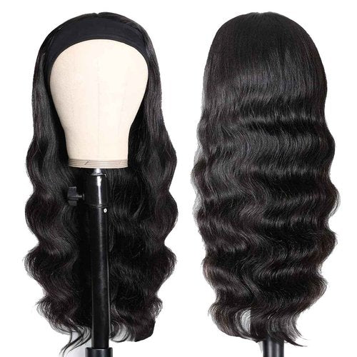 olimaruly Body Wave Headband Wig Human Hair Wigs for Black Women Headband Wigs Human Hair Glueless None Lace Front Wigs Machine Made Headband Wigs 150% Density (26 Inch)