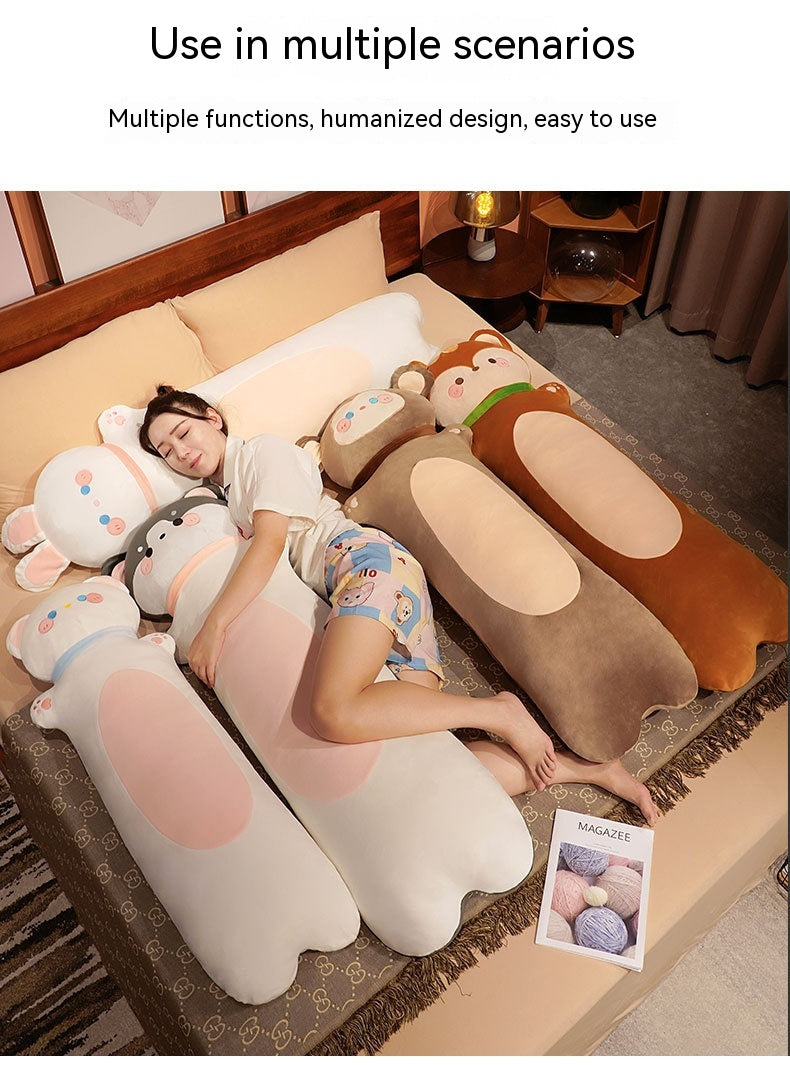 Cartoon Animal Sleeping Pillow with Polyester Fiber Fill - Soft Cozy Cushion