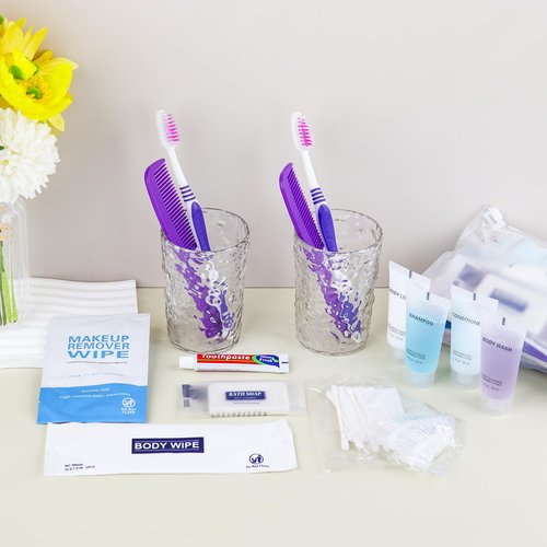 Pack of 10 Basic Toiletry Kits, Individually Packed, Personal Hygiene Kit Bulk Homeless Care Package Supplies, Travel Size Convenience Kits Suitable For Hotel, Home, Camping, Travel