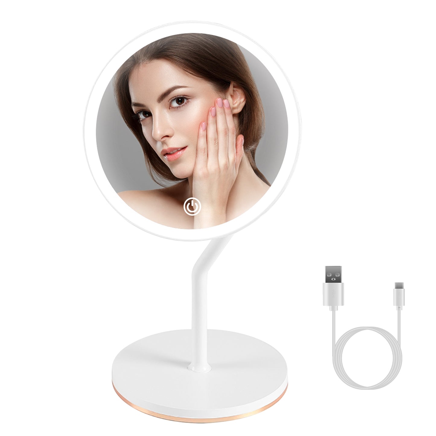 5X Magnifying LED Makeup Mirror, Rechargeable Vanity Mirror with 3 Light Colors