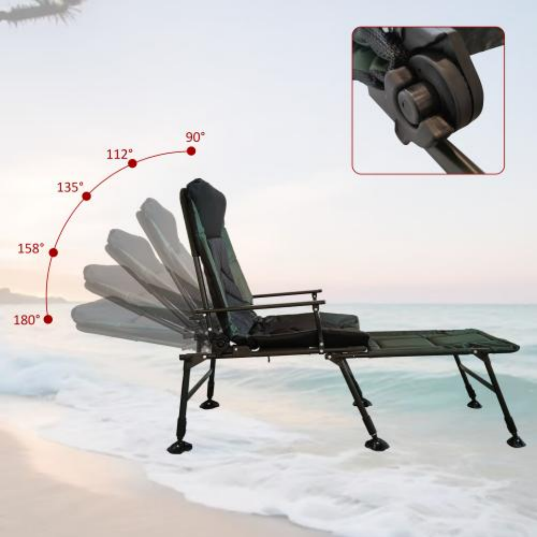 Portable Camping Lounge Chair with Detachable Footrest