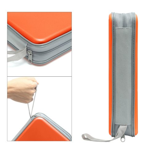 Siveit CD Case, DVD Case Holder 96 Capacity Hard Plastic CD DVD Disc Cases Storage Binder Wallet for Car Home Office Travel (Orange)