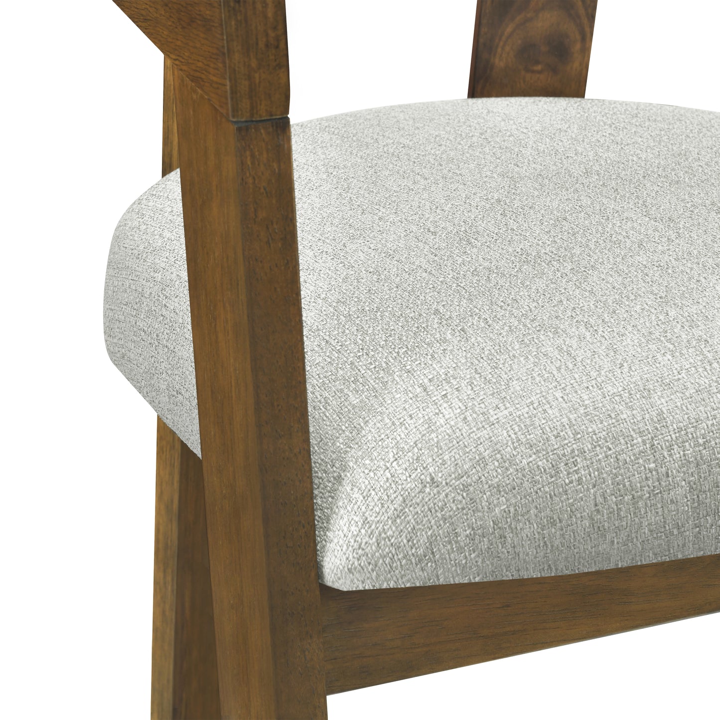 Set of 2 Modern Barrel Dining Chairs - Upholstered Rubber Wood Frame