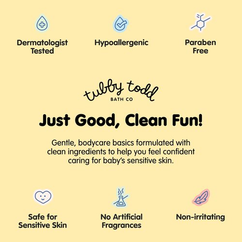 Tubby Todd New Baby & Mom Sensitive Skincare Kit - The Mama + Baby Gift Set - Baby Shampoo and Body Wash 8.5 Oz, All Over Ointment 2 Oz, Belly Oil 2 Fl Oz & Nipple Balm 1.9 Oz - Fragrance-Free