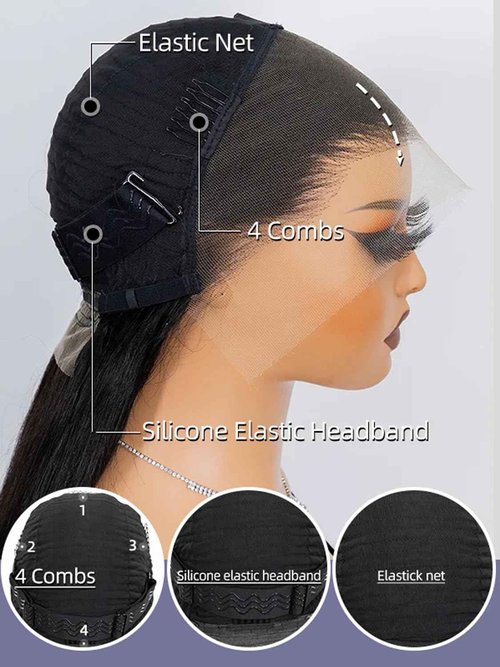 ORIGINAL QUEEN 13x6 Water Wave Lace Front Wigs Human Hair Pre Plucked Pre Bleached Knots Deep Curly Human Hair Wigs for Women 13X6 Lace Frontal Wig 200% Density Natural Color 24Inch