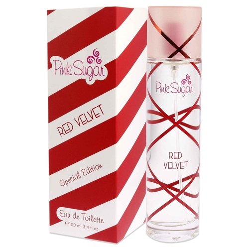 Pink Sugar Red Velvet Body Mist Fragrance for Women, Sweet and Fruity Long-Lasting Scent, Notes of Floral, Strawberry and Caramel, 8 Fl Oz