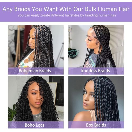 Brazilian Loose Curly Hair Bulk Human Hair Bulk For Braiding No Weft Full End Braids Remy Hair Weaving Extensions Natural Black Color 20 Inch 100g