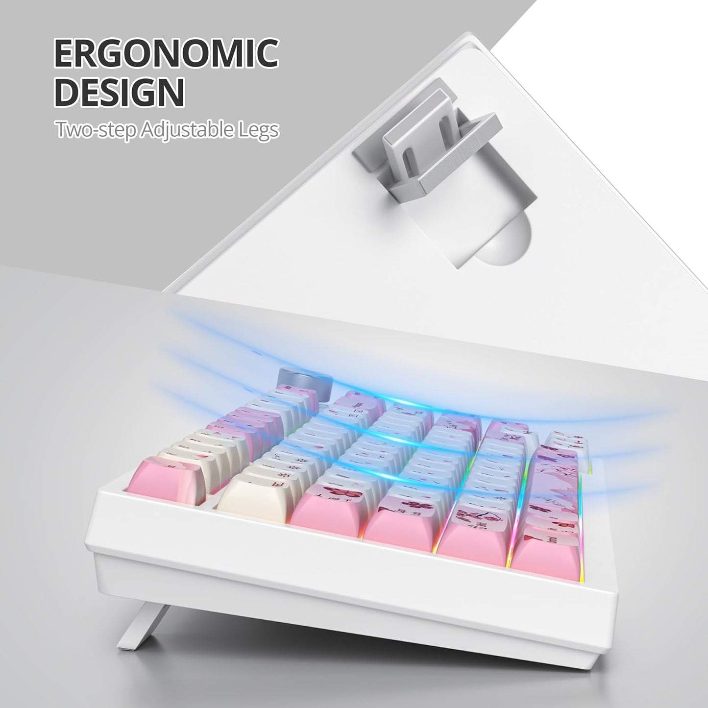 75% TKL Wired Mechanical Keyboard,RGB Backlit Gasket Mount 82 Key Hot Swappable Custom Linear Red Switch Gaming Keyboard with Volume Knob & PBT Keycaps (82 Shoko)