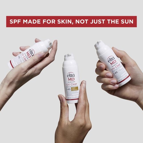 EltaMD UV Clear Tinted Sunscreen for Face, SPF 46 with Zinc Oxide, Oil-Free, Dermatologist Recommended, For Acne-Prone Sensitive Skin, 1.7 oz (Pack of 2)