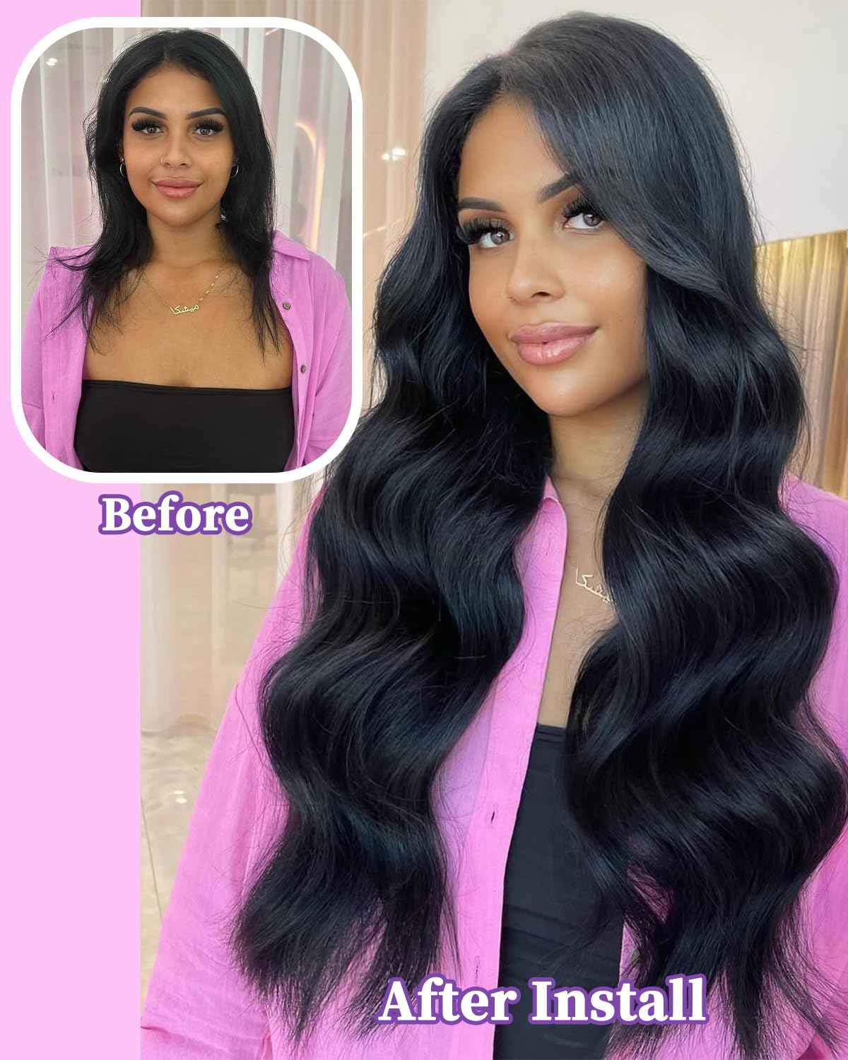 Human Hair Bundles 18 20 22 Inch 3 Bundles Human Hair Body Wave 12A Real 100% Raw Unprocessed Brazilian Virgin Sew in Quick Weave Natural Black Deals Thick Hair Extensions