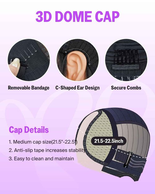 Megalook hair Wear and Go Glueless Wigs Human Hair Pre Plucked Pre Cut 6x6 Lace Front Wig Human Hair 220% Density Bleached Knots Straight Wig 20 Inch
