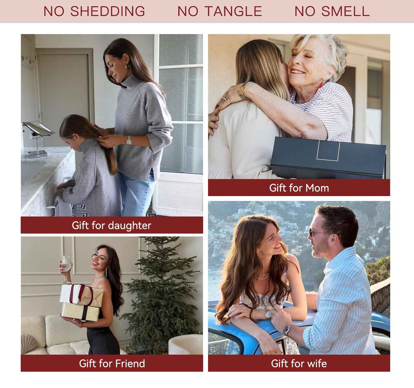 LOVELINE Seamless Clip in Hair Extensions Real Human Hair, Luxury Remy Human Hair Extensions Clip ins for Women, 16 Inch 110g 7Pcs, Balayage Dark Brown to Chestnut Brown