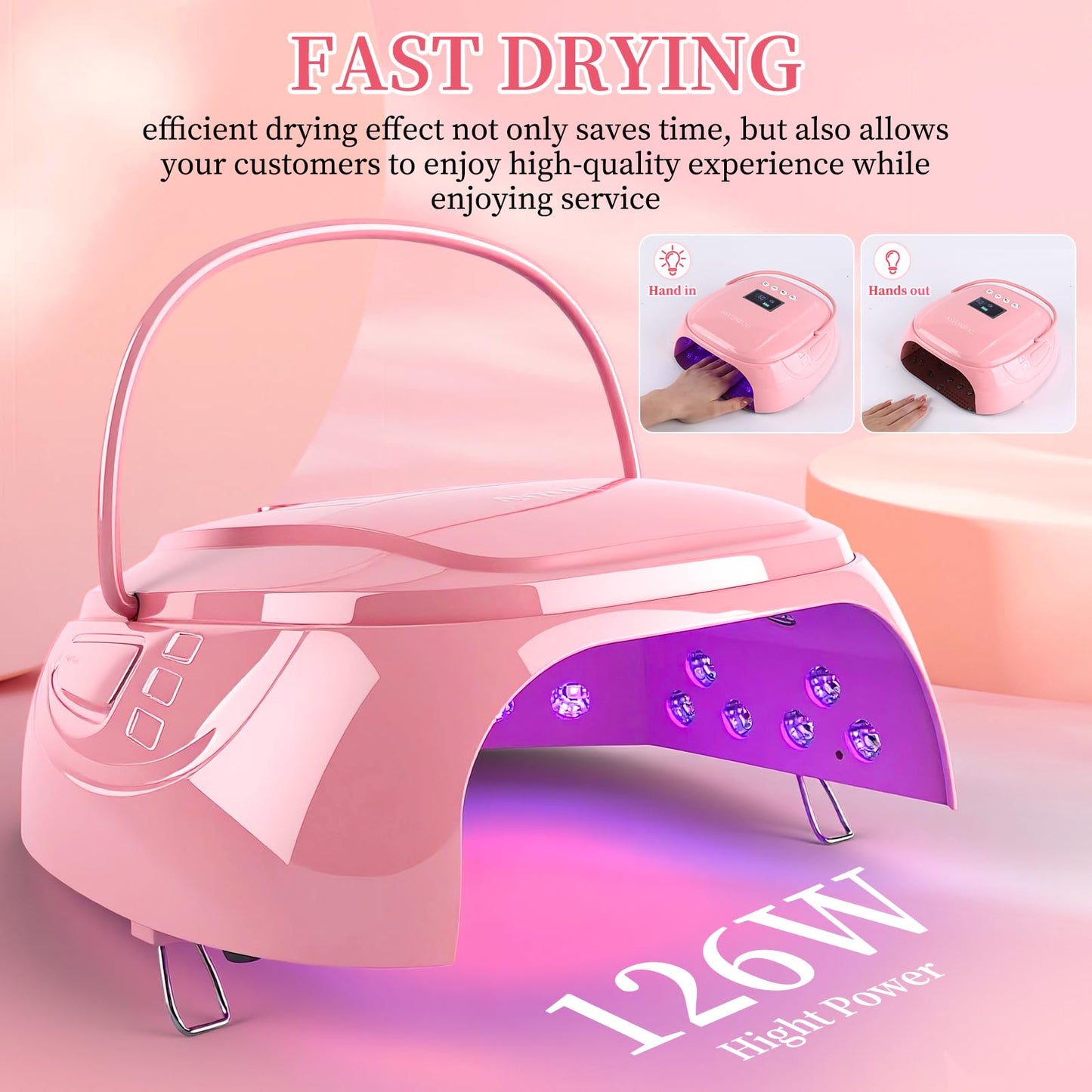 126W UV LED Nail Lamp for Gel Polish Cordless Rechargeable Nail Dryer,Nail Cure Lamp with Automatic Sensor & 4 Timers, Portable Professional Nail Light