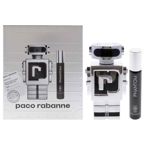Phantom by Paco Rabanne for Men 2 Piece Set Includes: 3.4oz Eau de Toilette Spray + 0.68 oz Eau de Toilette Spray
