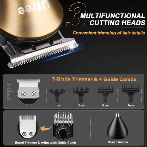 Ufree Beard Trimmer for Men with Cordless Clippers and Trimmers Set, Barber Clippers Hair Cutting Kit, Beard Grooming Kit, Gifts for Men