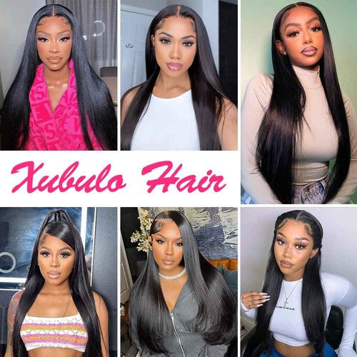 XUBULO 32 Inch Lace Front Wigs Human Hair Pre Plucked with Baby Hair 200 Density Real Human Hair Wig Straight 13x4 HD Lace Frontal wigs