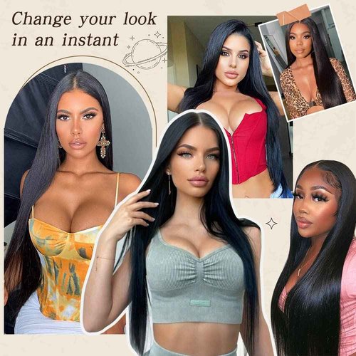 Amethyst Clip in Hair Extensions Real Human Hair for Black Women 120g 100% Unprocessed Brazilian Virgin Hair 20 Inch Natural Black Straight Remy Human Hair Extensions 8 Pcs Per Set with 18 Clips