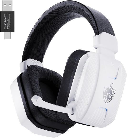 2.4GHz Wireless Gaming Headset for PS5, PS4, PC, Bluetooth 5.3 Gaming Headphones with Noise Canceling Mic, 7.1 Stereo Sound, 30+Hr Battery Gamer Headsets for Switch, Laptop, Mobile, Mac -Black