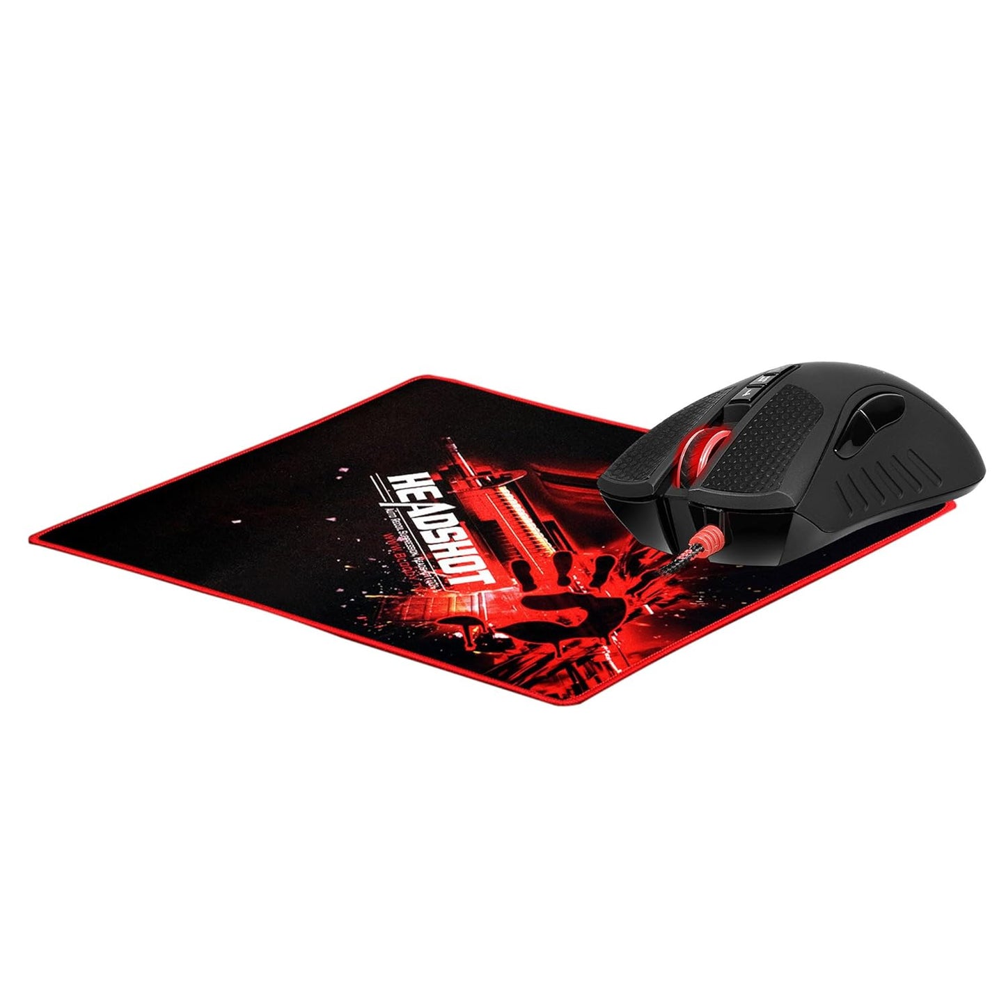[Combo] A90 Optical Gaming Mouse with Light Strike (LK) Optical Switch/Scroll & B-071 High Performance Mousepad - 8 Programmable Buttons and Advanced Macros - 4000 DPI - A9071